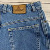 Vintage Liz Wear Blue Denim Jean Skirt Raw Hem Women Size 8