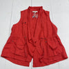 Torrid Linen Blend Red Drape Open Front Utility Vest Women’s Size 0