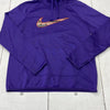 Nike Therma Fit Purple Logo Long Sleeve Hoodie Sweatshirt Women Size Medium