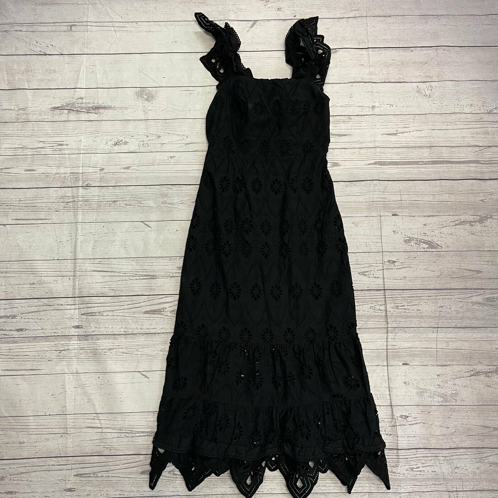 Shona Joy Viola Cocktail Crotchet Black Midi Dress Women’s Size 4 New