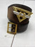 Vintage BB Simon Belt Brown Leather With Gold Sliver Tone Accents Women Size L