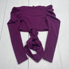 Gibiu Purple Tie Bust Puff Long Sleeve Top Women’s Size Small