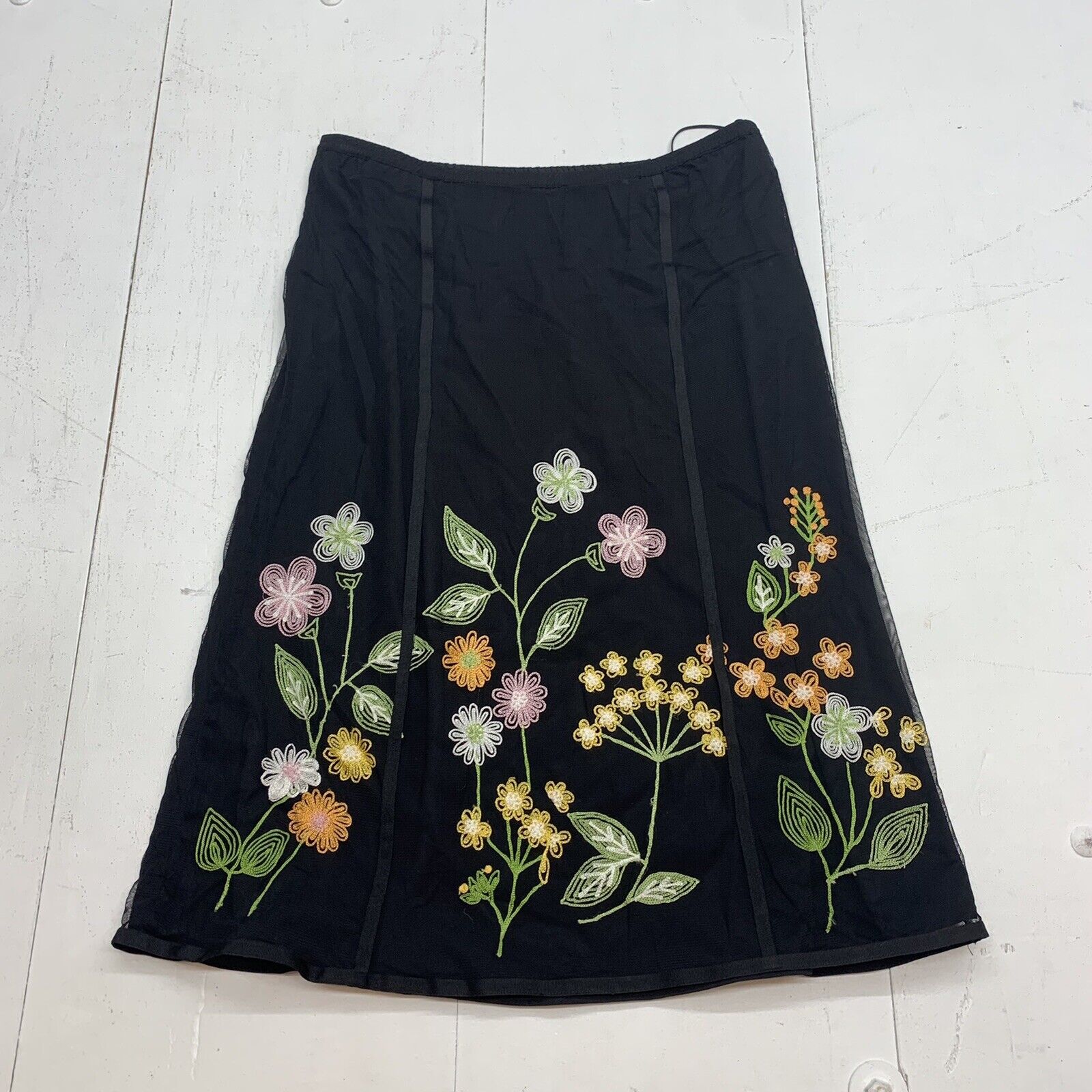 Sigrid Olsen Womens Black Floral Skirt Size 6