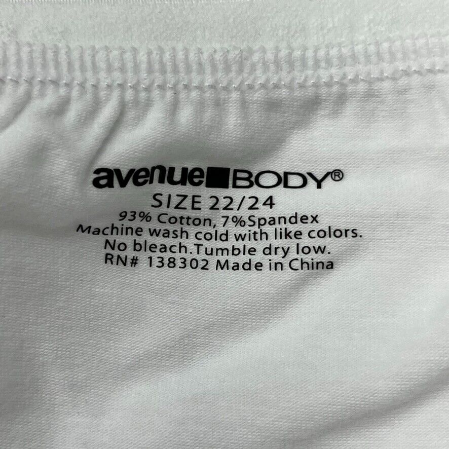 Avenue Body White Hi-Cut Underwear Women's Size 22/24 NEW - beyond exchange