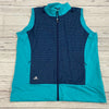 Adidas Technical Wind Blue Teal Athletic Zip Up Vest Woman’s Size XL NEW  *
