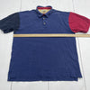Vintage Eddie Bauer Faded Color Block Short Sleeve Polo Shirt Mens Size Large