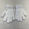 White Fuzzy Knit Gloves Womens One Size NEW