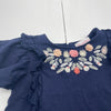 Tommy Bahama Navy Blue Ruffle Floral Embroidered Dress Infant Girls Size 5T