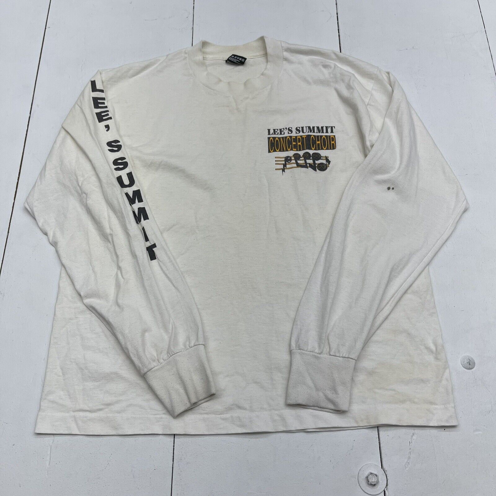 Vintage Lee’s Summit Concert Choir 93-94 White Long Sleeve T Shirt Size XL USA