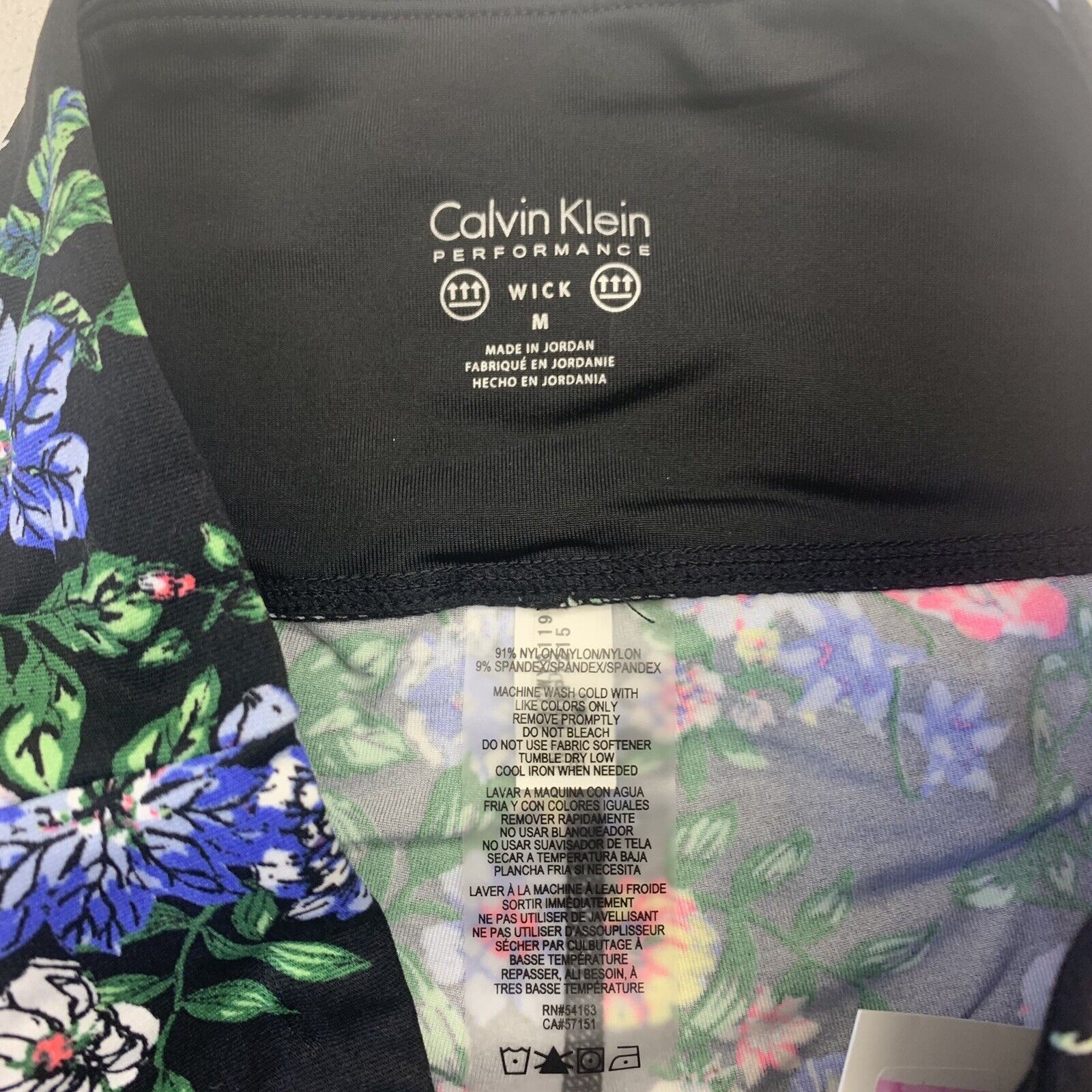 Calvin Klein Performance Womens Black Floral print leggings size mediu -  beyond exchange