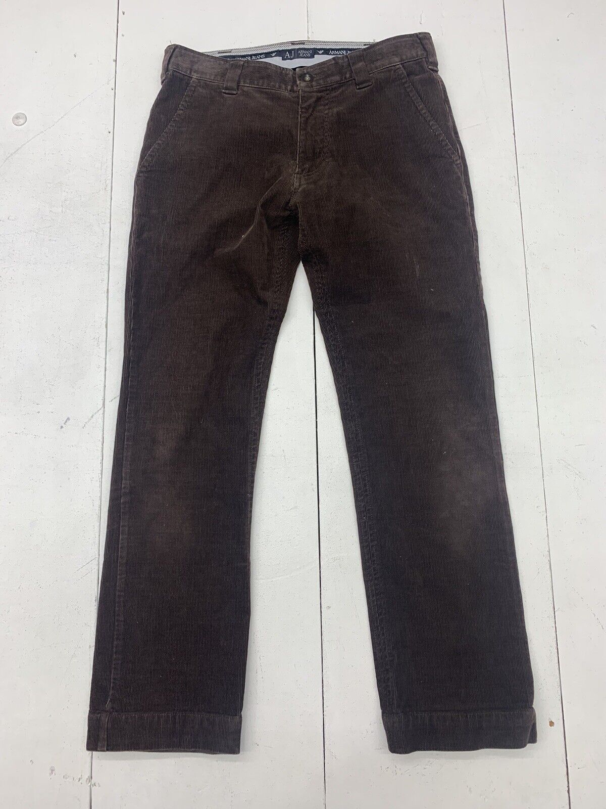 Armani Mens Brown Textured Jeans Size 28