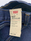 Levis 505 Mens Dark Blue Straight Leg Jeans Size 42x32