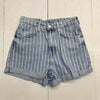 &amp;Denim Womens Blue White Stripped denim Shorts Size8