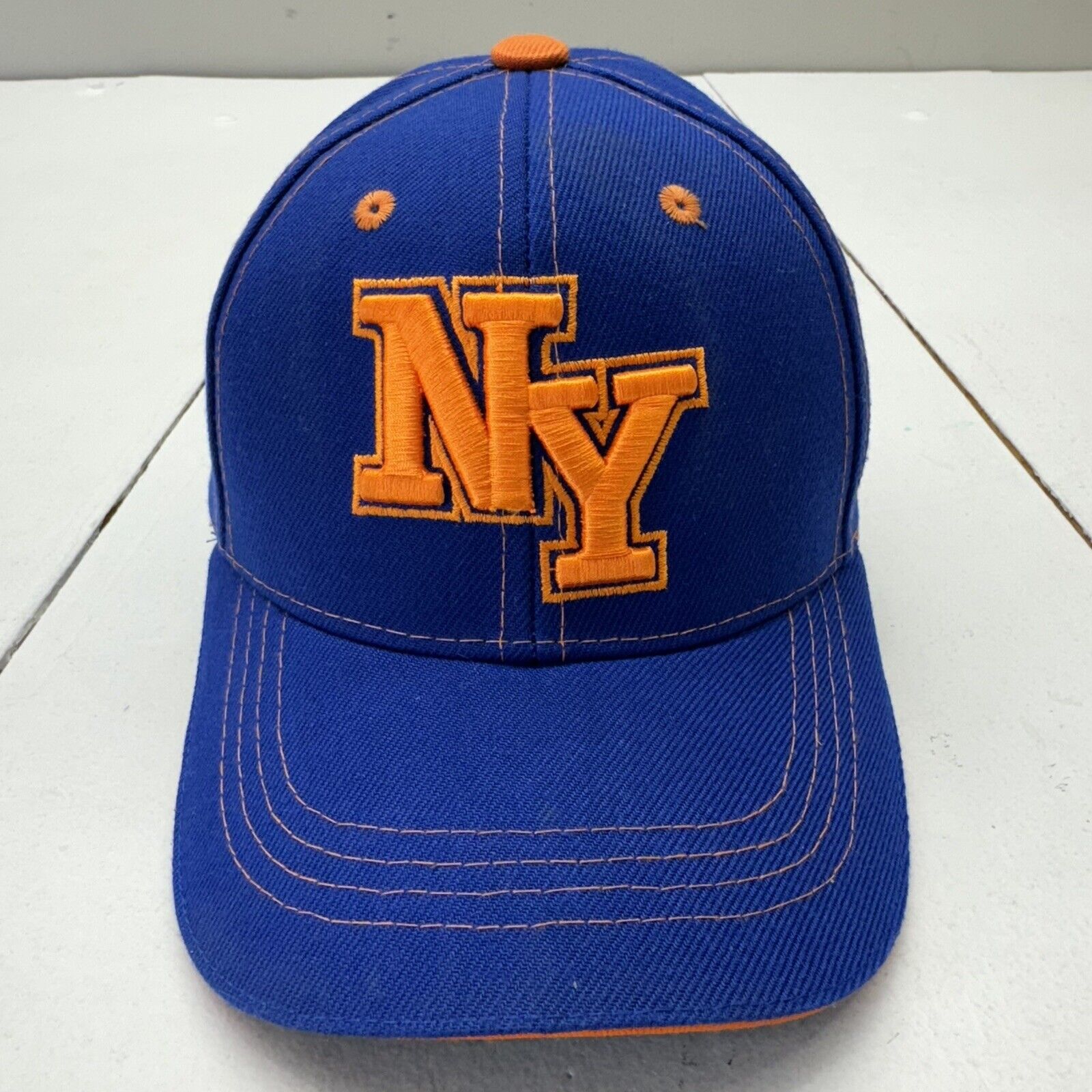 Blue Orange Baseball Cap NY Embroidered Hat Unisex Junior Kids