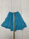 Womens Blue Elastic Waist Skirt