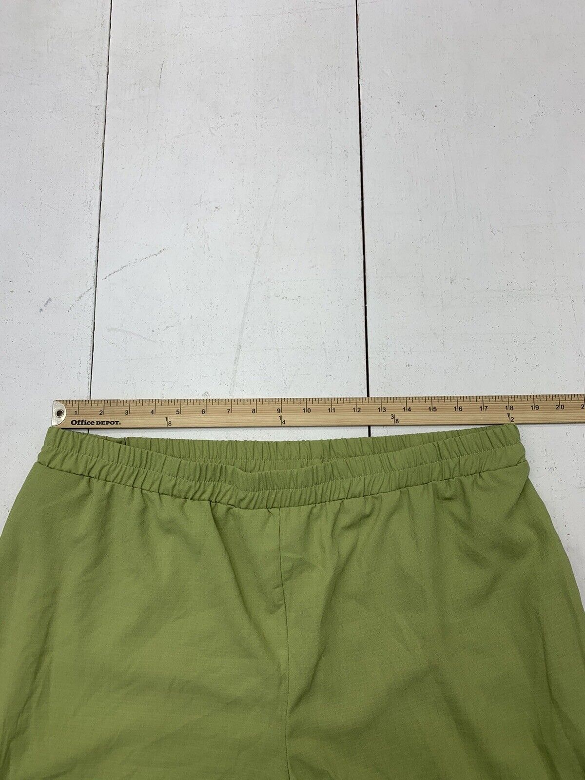 Zolucky Womens Green Elastic Waist Pants Size 1X - beyond exchange