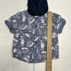 Miniville Blue Sailboat Short Sleeve Polo With Hood Boys Size 12 Months