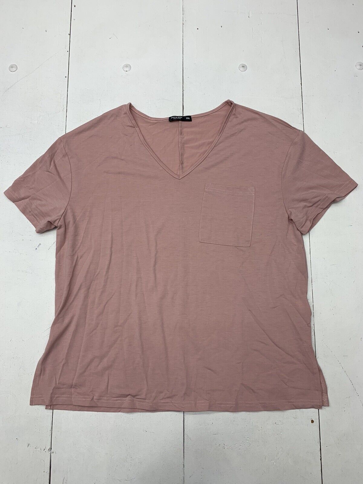 Shein Curve Womens Pink Short Sleeve Shirt Size 0XL