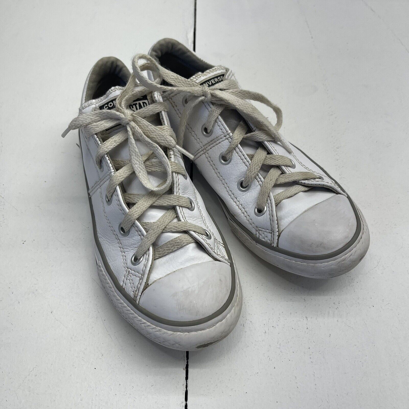 Converse Madison Ox White LeatherCasual Shoes Sneakers Kids Size 3 654220C*
