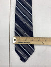 Mens Dark Blue White Striped Neck Tie One Size