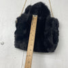Small Black Crossbody Tote Bag Shoulder Bag Fleece Faux Fur Hobo Handbag New