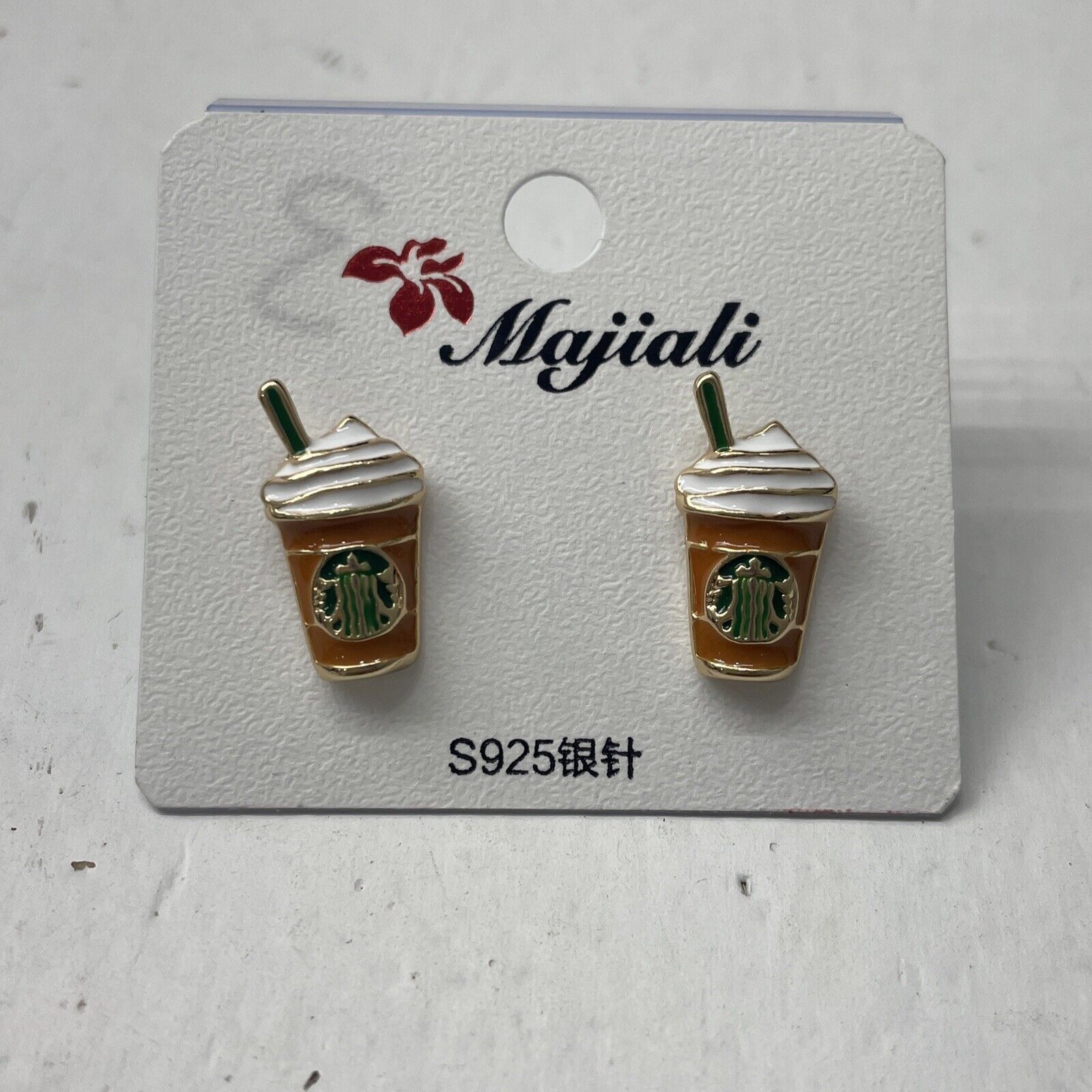 Majiali Frappuccino Starbucks Coffee Latte Stud Earrings NEW