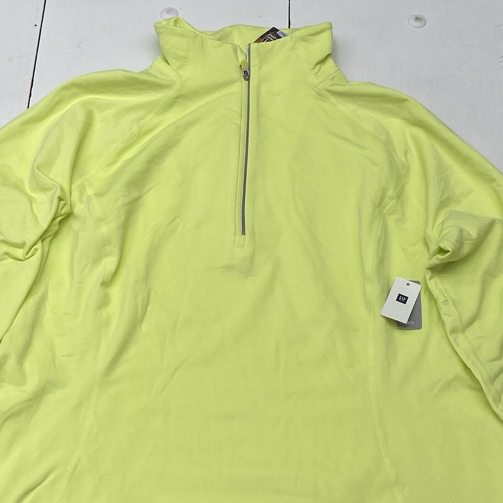 GAP Fit Sunny Lime Long Sleeve 1/2 Zip Athletic Shirt Women Size XL NE -  beyond exchange