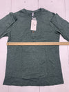 Pegeno Mens Green long Sleeve 1/4 Button Shirt Size Large