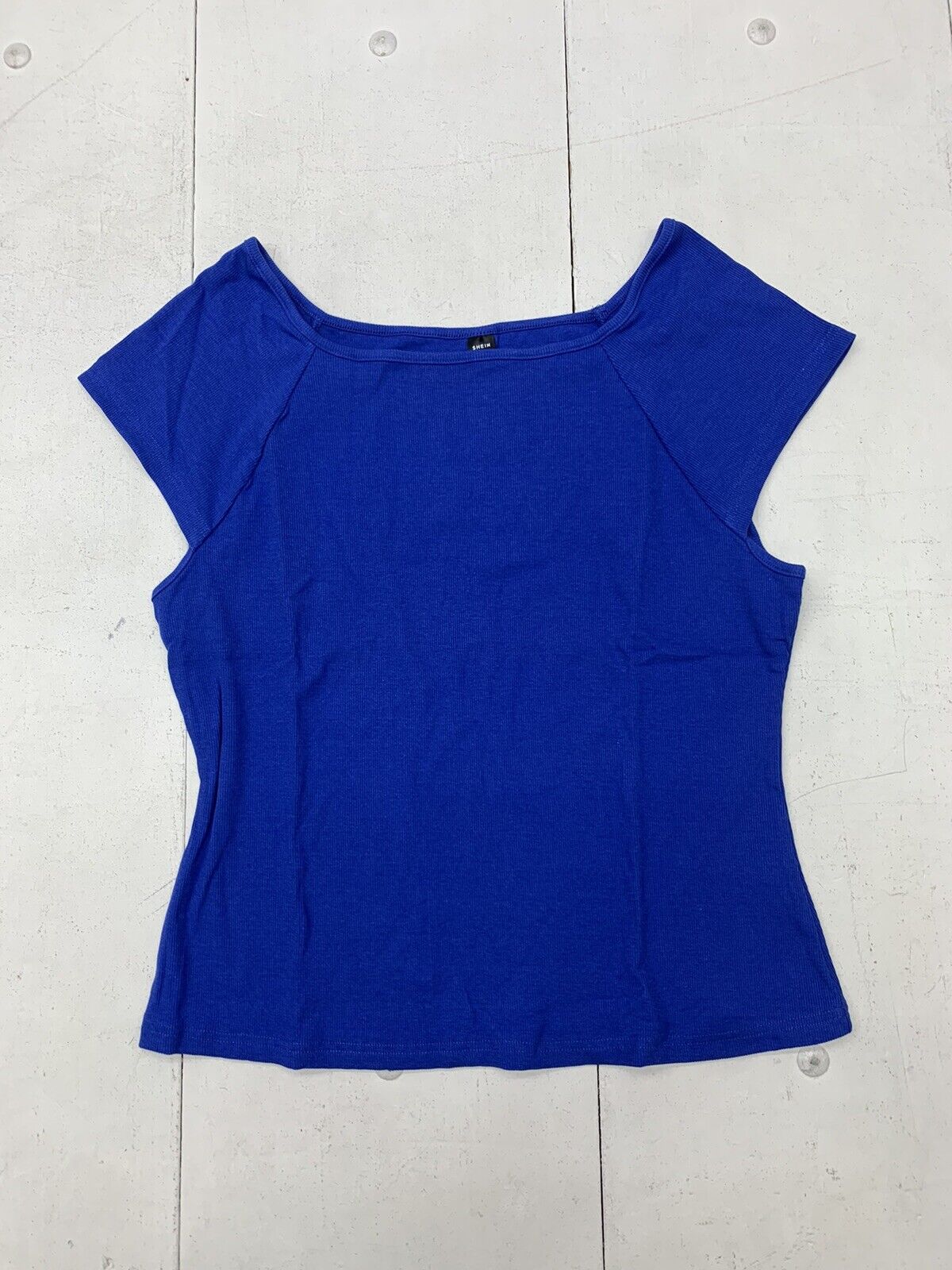 Shein Curve Womens Blue Short Sleeve Shirt Size 4XL - beyond exchange