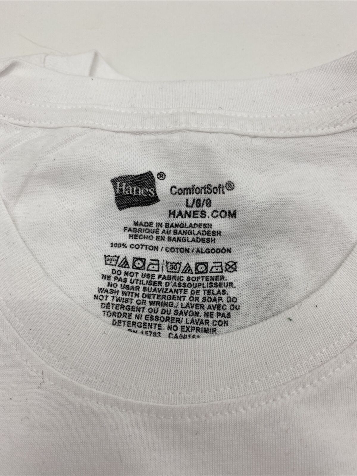 Hanes ComfortSoft Tagless Crewneck White T-Shirts Mens Size Large