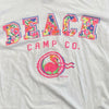 Vintage White Beach Camp Graphic T-Shirt Men Size 3XL Fits Like 2XLUSA Made *