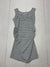 Unbranded Womens Grey White Striped Side Rouched Dress Size Small