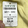 Orvis Yellow Perfect V-Neck Short Sleeve T-Shirt Women Size Medium Relaxed NEW