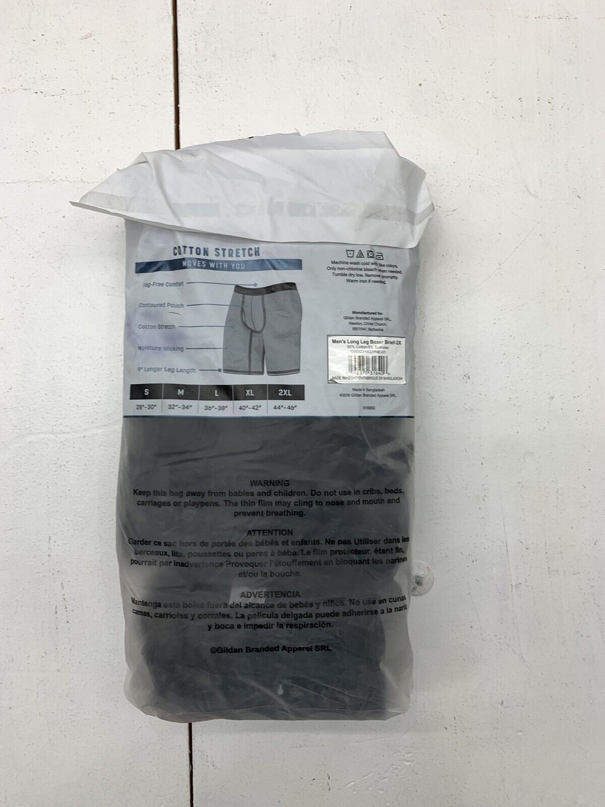 Gildan Mens Black Boxer Brief 4 Pack Underwear Size 2XL - beyond