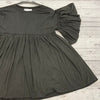 Urban Outfitters Dark Gray Short Bell Sleeve Blouse Shirt Women Size S NEW