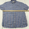 Johnnie-O Hangin&#39; Out Solana Chambray Stripe Linen Short Sleeve Mens Size Large