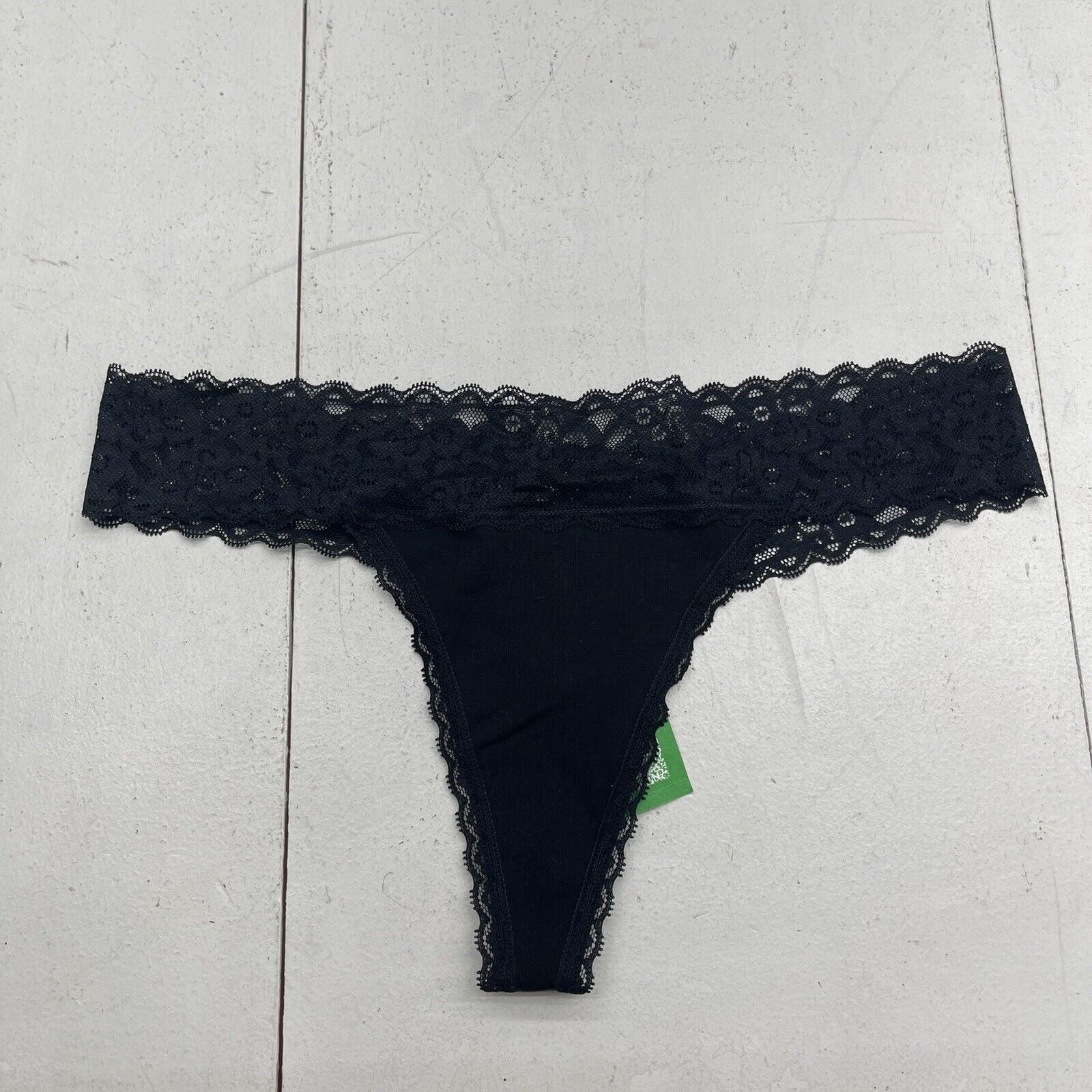 Gap Black Lace Trim Tong Underwear Women's Size Medium New
