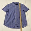 Ralph Lauren Blue White Plaid Short Sleeve Button Up Shirt Youth Boy Size XL