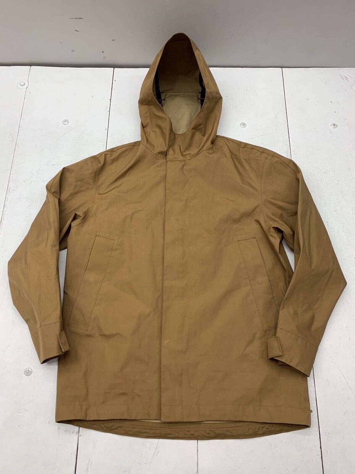 Uniqlo Mens Brown Waterproof Full Zip Jacket Size Large