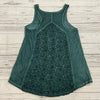Black Swan Green Dye Sleeveless Tank Top Tunic Shirt Lace Back Women Size L NEW