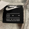 Nike Retro Gray Terry Cloth Zip Up Cropped Jacket Women Size M Waist Drawstring
