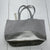 Chicos Classic Silver Colorblock Faux Leather Tote