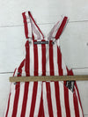 Game Bibs Overalls Red White Striped Size XS