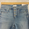 Loft Distressed Blue Denim High Waist Skinny Crop Jeans Women Size 10 / 30 NEW