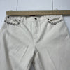 Vintage Chaps White Denim Beaded Pocket Straight Leg Jeans Women’s Size 10
