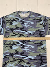 Port &amp; Company Mens Blue Camouflage Short Sleeve Shirt Size Large