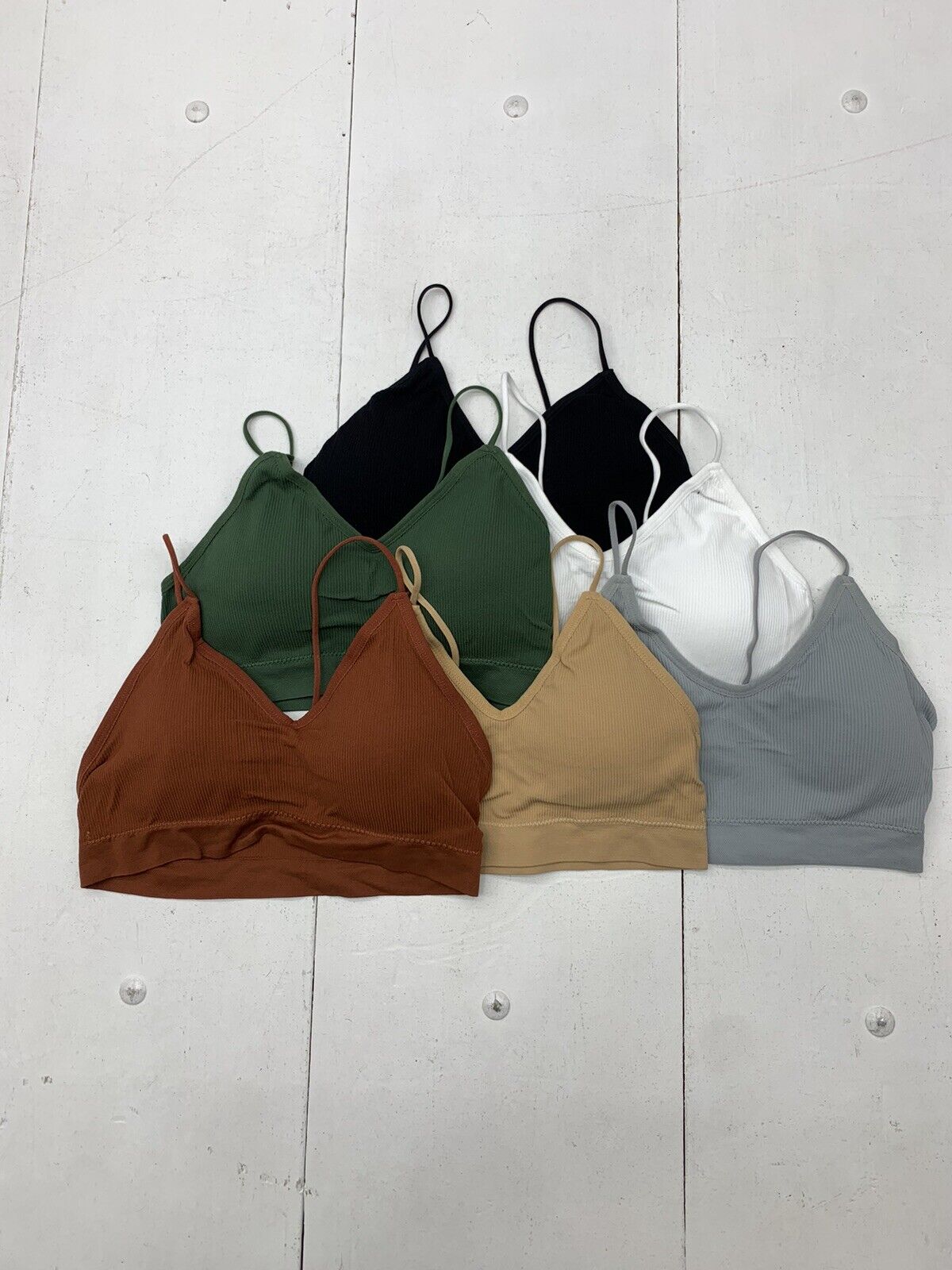 Amazon Womens 6 Pack Ribbed Sports Bras Size Large