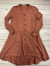 Anthropologie Holding Horses Mariona Burnt Red Buttoned Shirt Dress Size 4