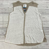 Michael Stars White Tan Linen Knit Sleeveless Tank Top Shirt Women Size L NEW
