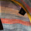 Robert Talbott Multicolor Pinstripes Long Sleeve Button Up Linen Shirt Men Size